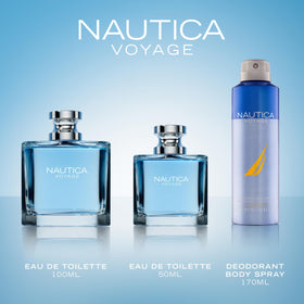 Nautica Voyage lifestyle beach setting conveying aquatic freshness and versatility
