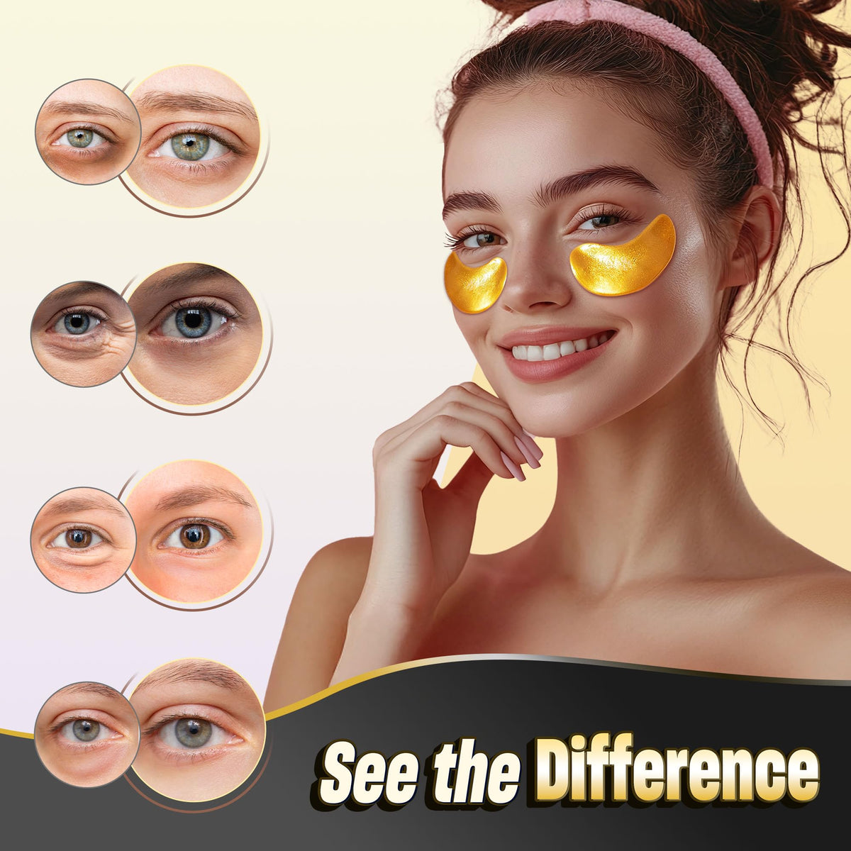NAZANO single hydrogel under-eye patch detail showing soft texture and adhesion benefit