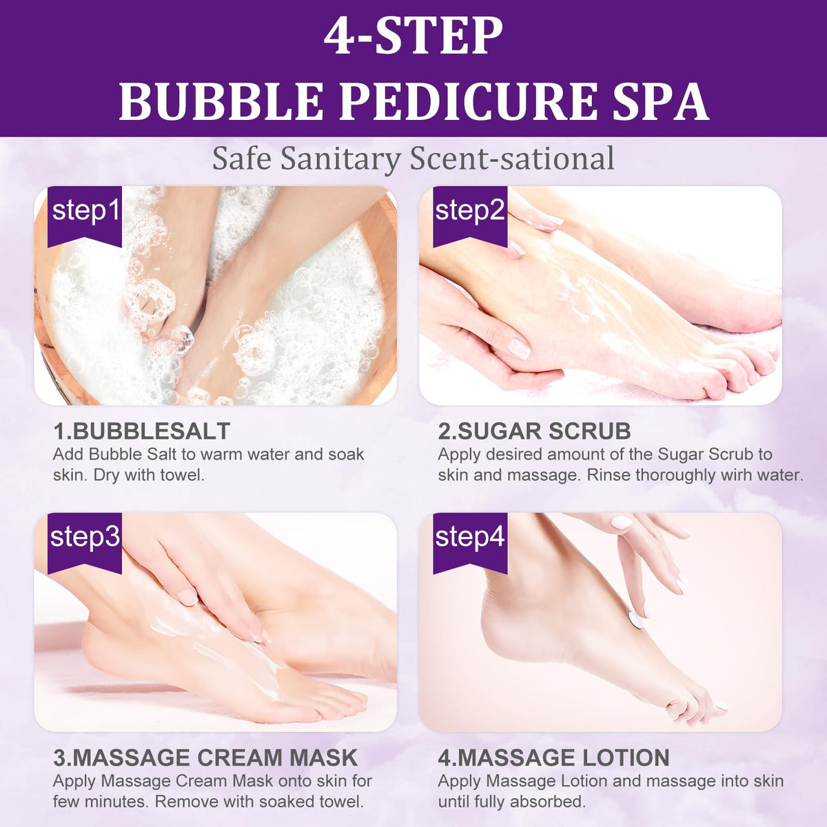 nbc BeautiLab foot soak in basin with lavender showing relaxing soak benefit