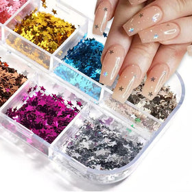 NBNTGH tweezers placing star sequin onto nail for precise application