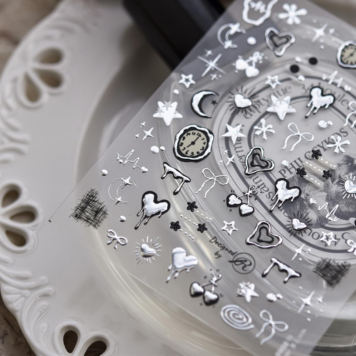NBNTGH close-up of 5D embossed texture highlighting metallic depth