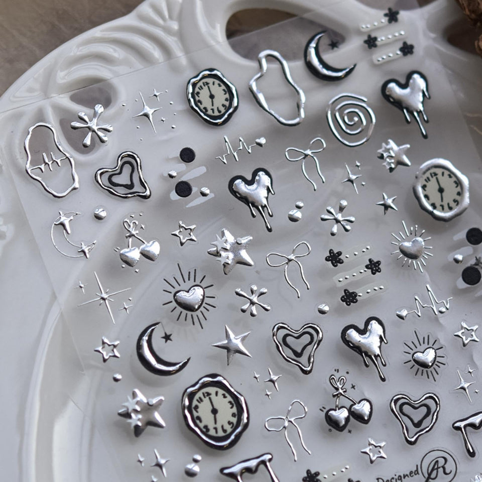 NBNTGH front sheet view showing assorted hearts and stars for quick styling