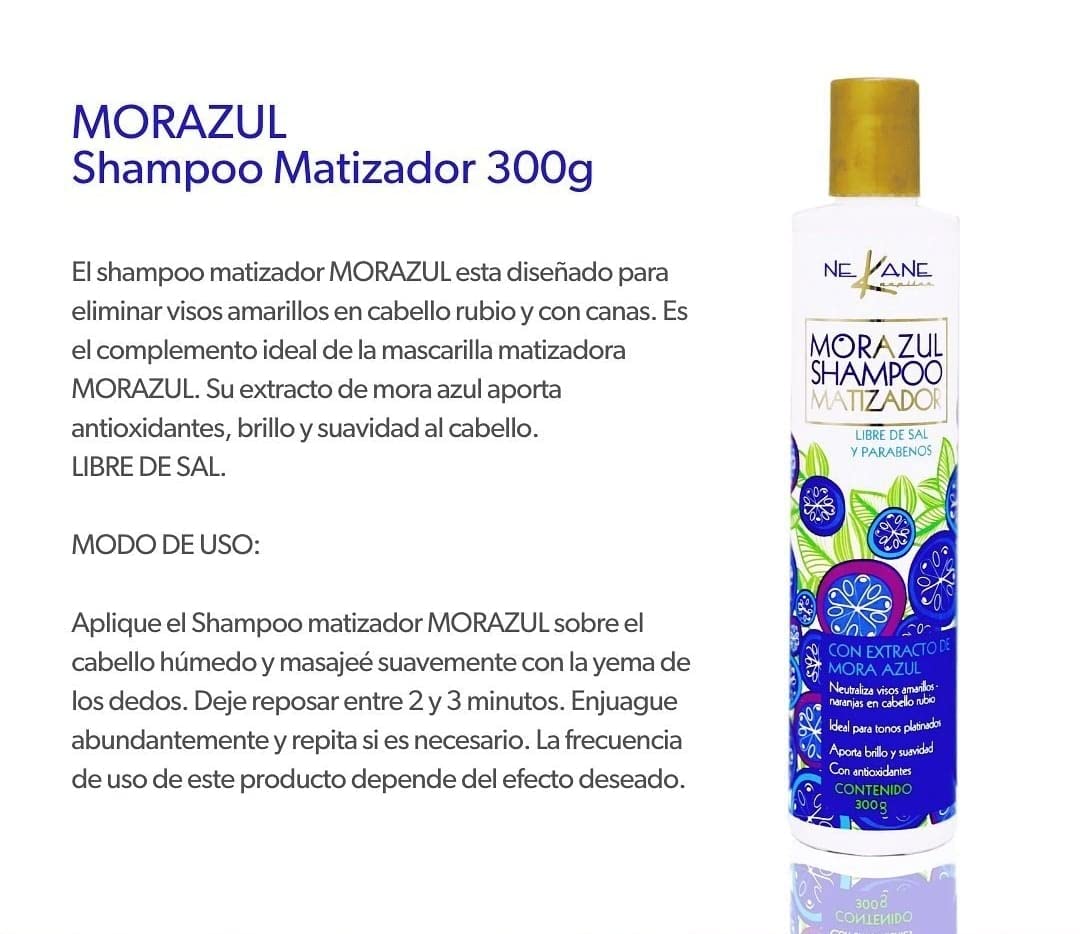 NE KANE CAPILAR violet shampoo texture demonstrating pigment-rich formula