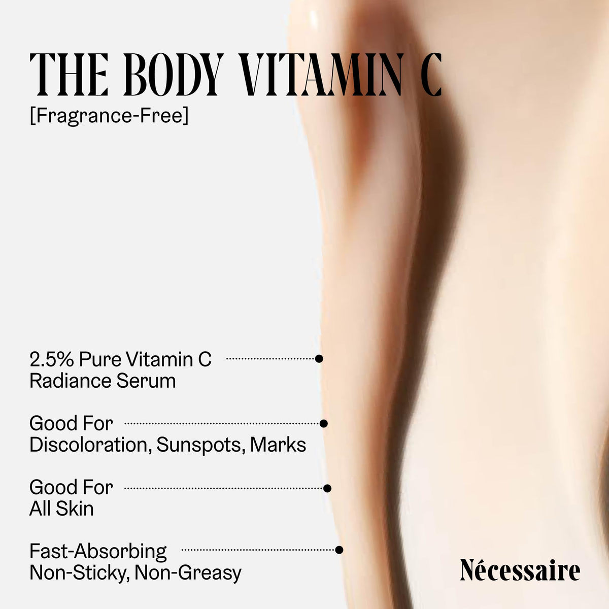 Nécessaire 150 ml bottle held in hand indicating true product scale