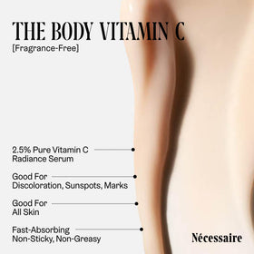 Nécessaire 150 ml bottle held in hand indicating true product scale