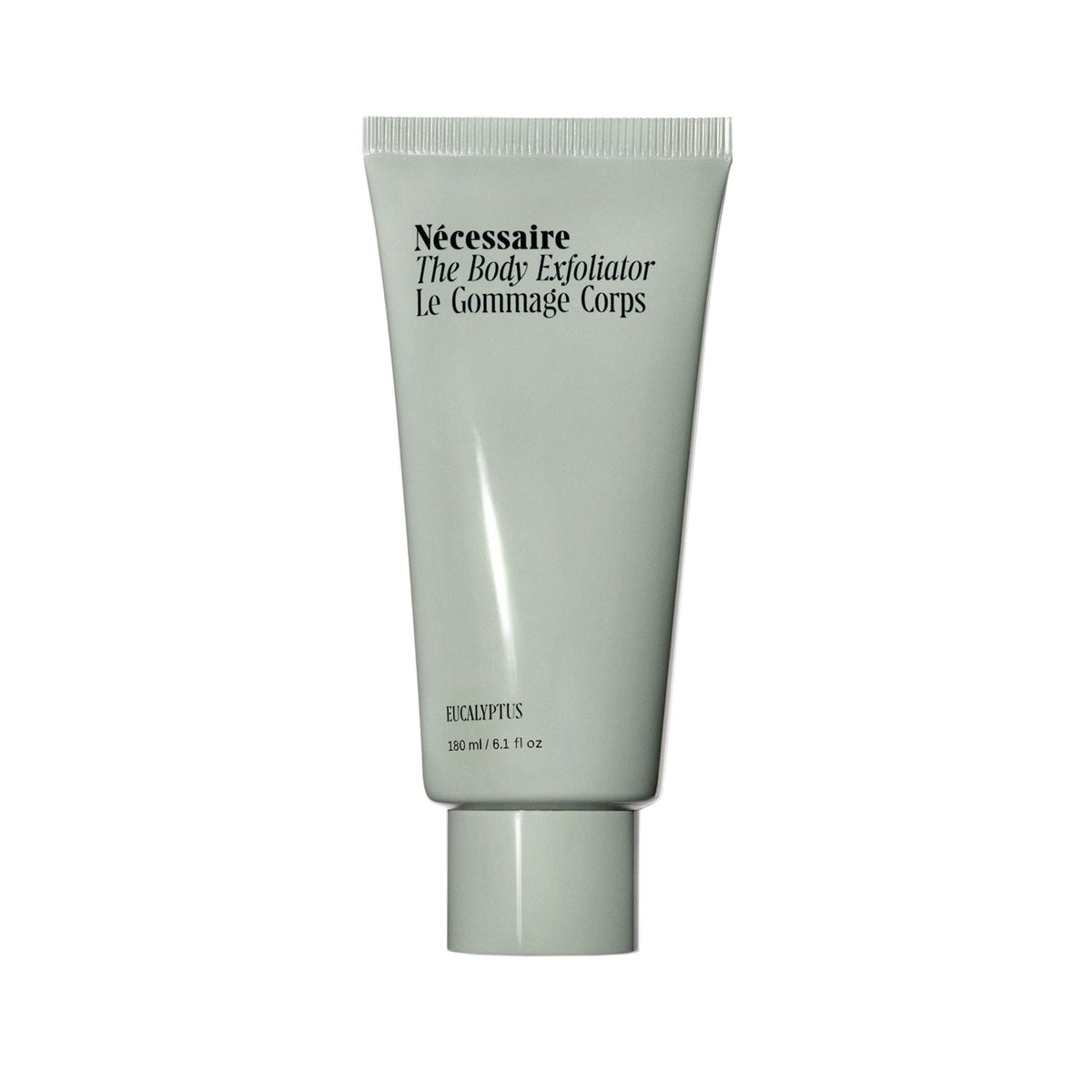 Nécessaire front bottle shot showing label and eucalyptus scent benefit