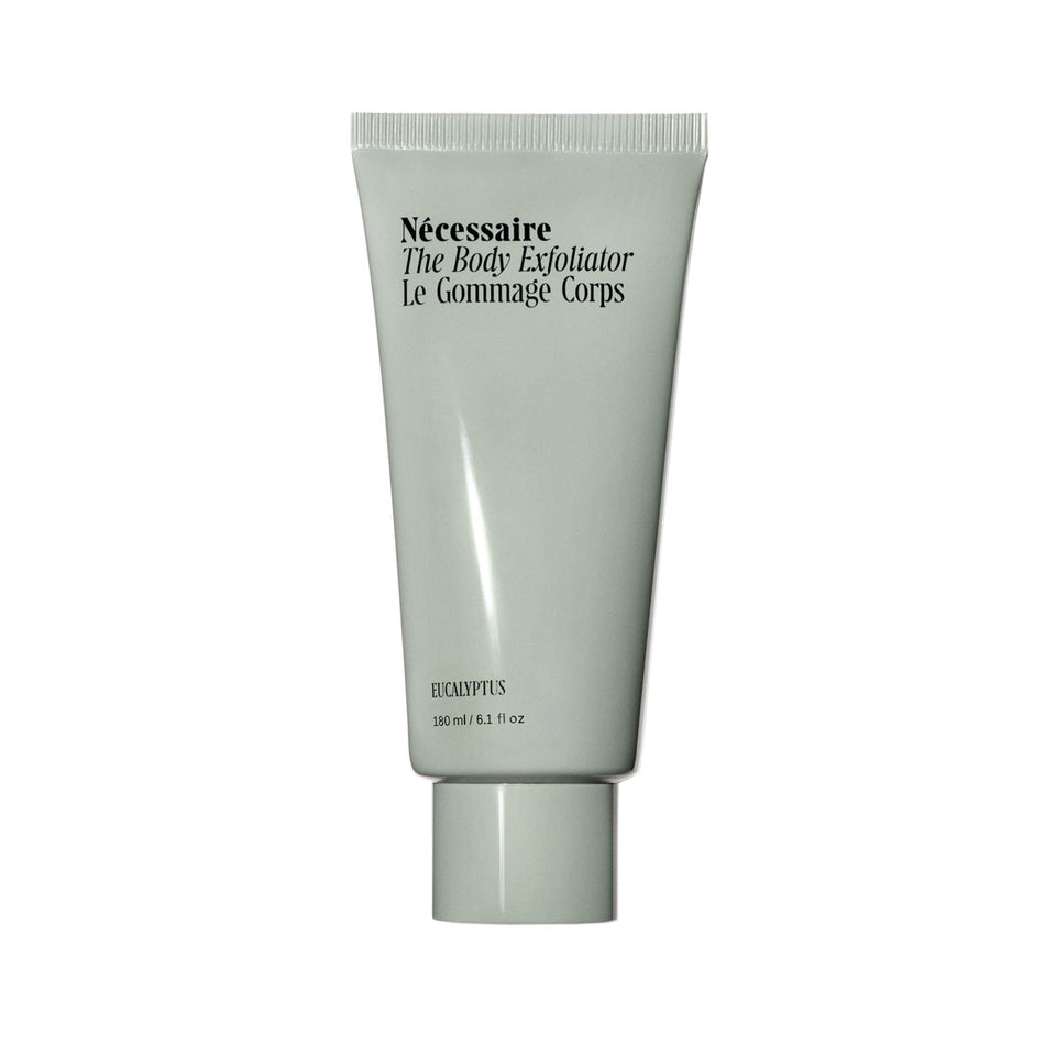 Nécessaire front bottle shot showing label and eucalyptus scent benefit