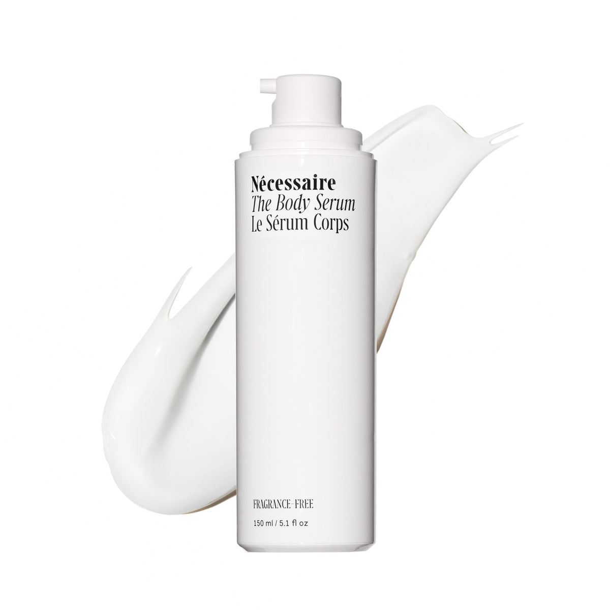 Nécessaire front bottle shot showing sleek label and clean design benefit of clear product info