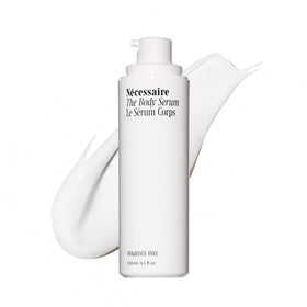 Nécessaire front bottle shot showing sleek label and clean design benefit of clear product info