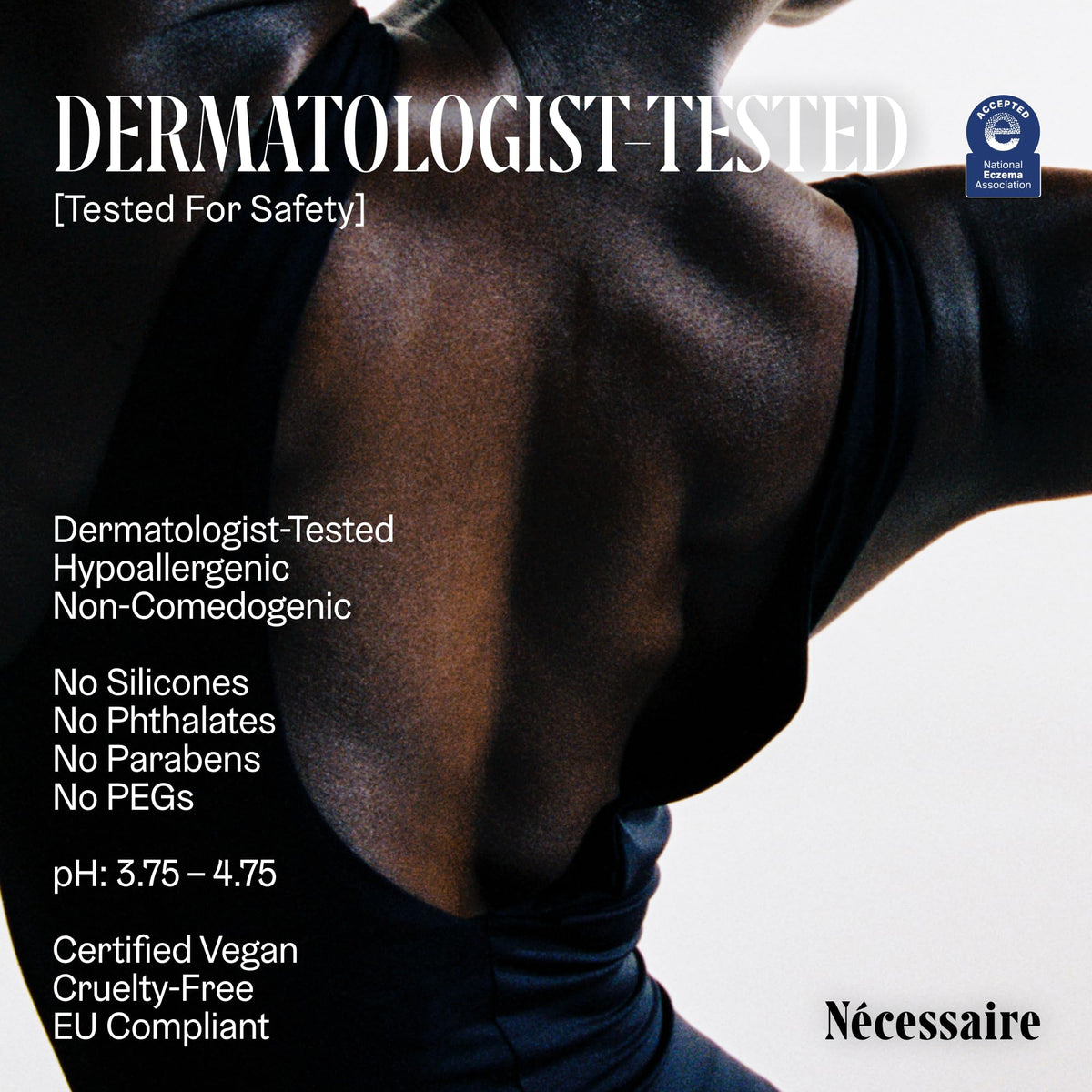Nécessaire on arm absorption showing non-greasy finish benefit comfortable wear