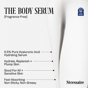 Nécessaire texture close-up showing lightweight serum consistency benefit fast absorption