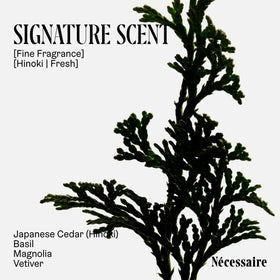 Nécessaire ingredients label showing niacinamide and plant surfactants benefit