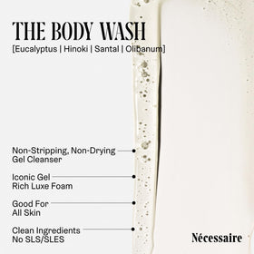 Nécessaire travel bottles lined up to illustrate variety and easy packing benefit