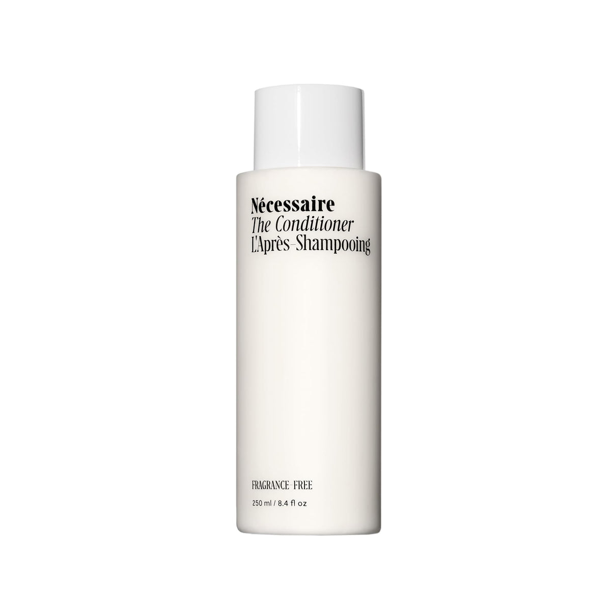 Nécessaire conditioner front packaging showing bottle and label, benefits visible