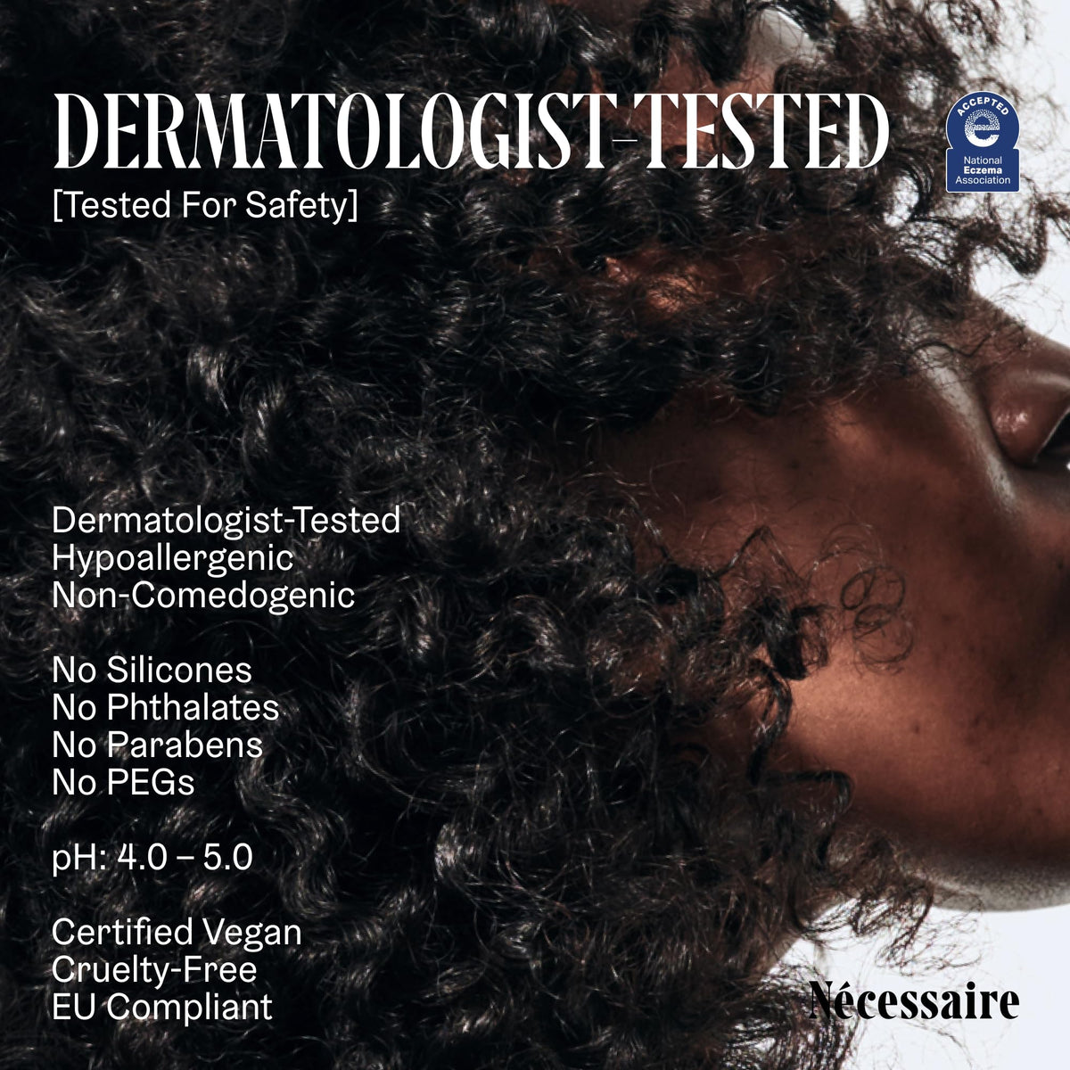 Nécessaire conditioner applied to wet hair in shower for scalp soothing benefit