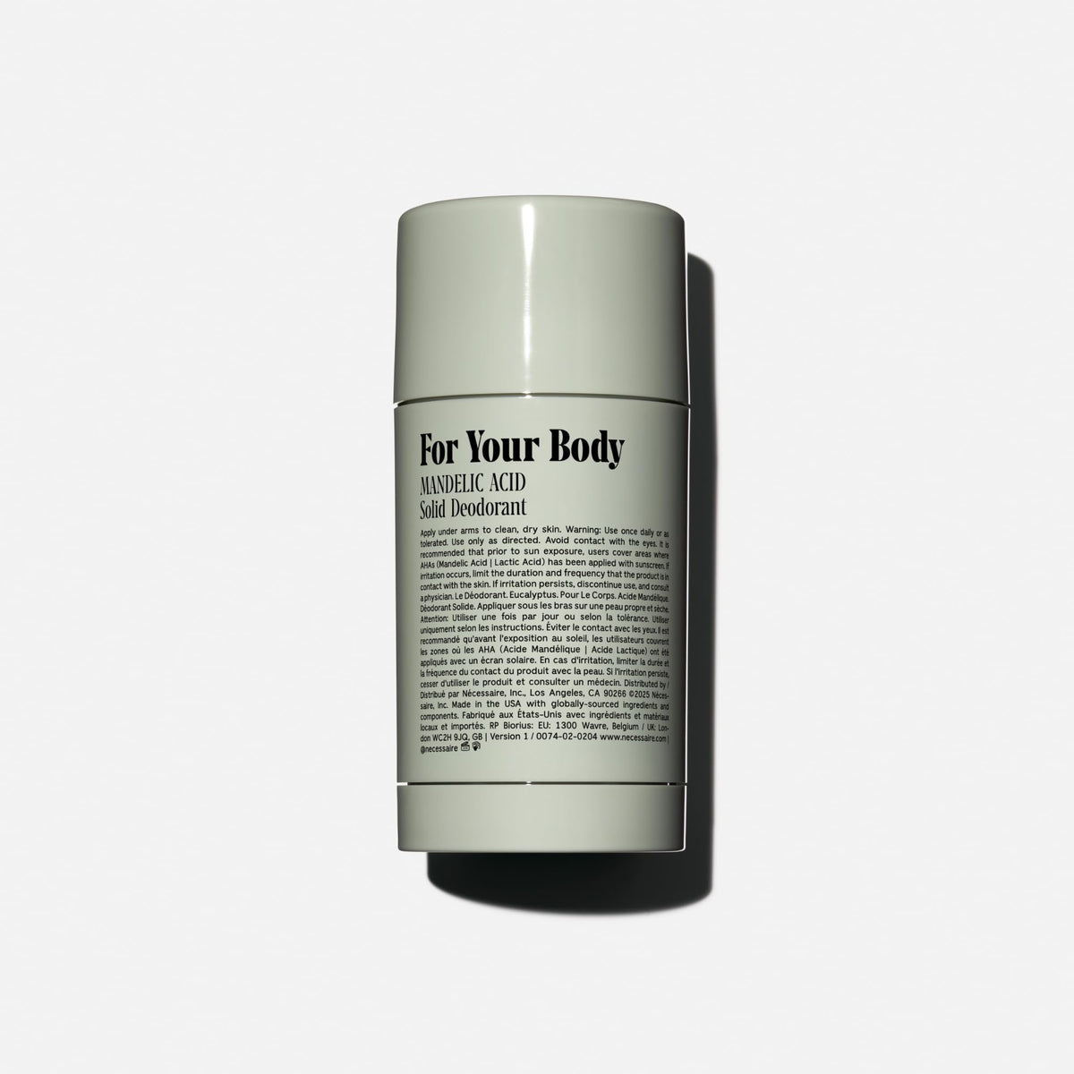 Nécessaire deodorant stick texture close-up for smooth application