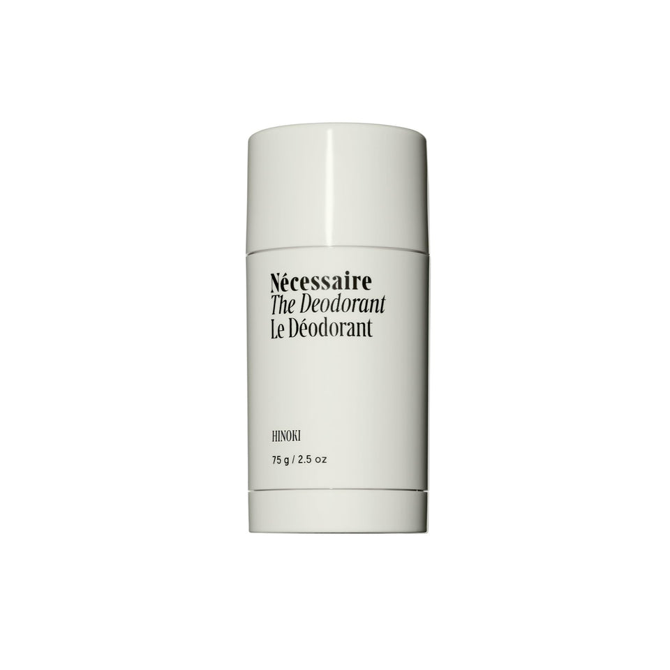 Nécessaire deodorant front stick showing clean minimalist design and benefit