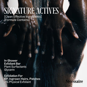 Nécessaire bar being used on arm to smooth rough patches and reduce bumps