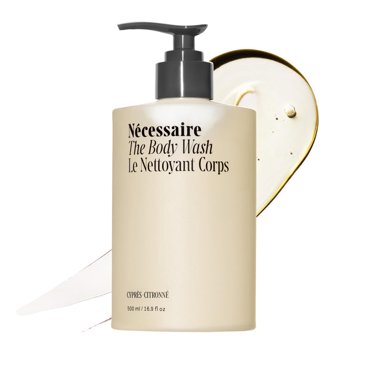 Nécessaire front bottle showing product branding and clean design for shelf appeal