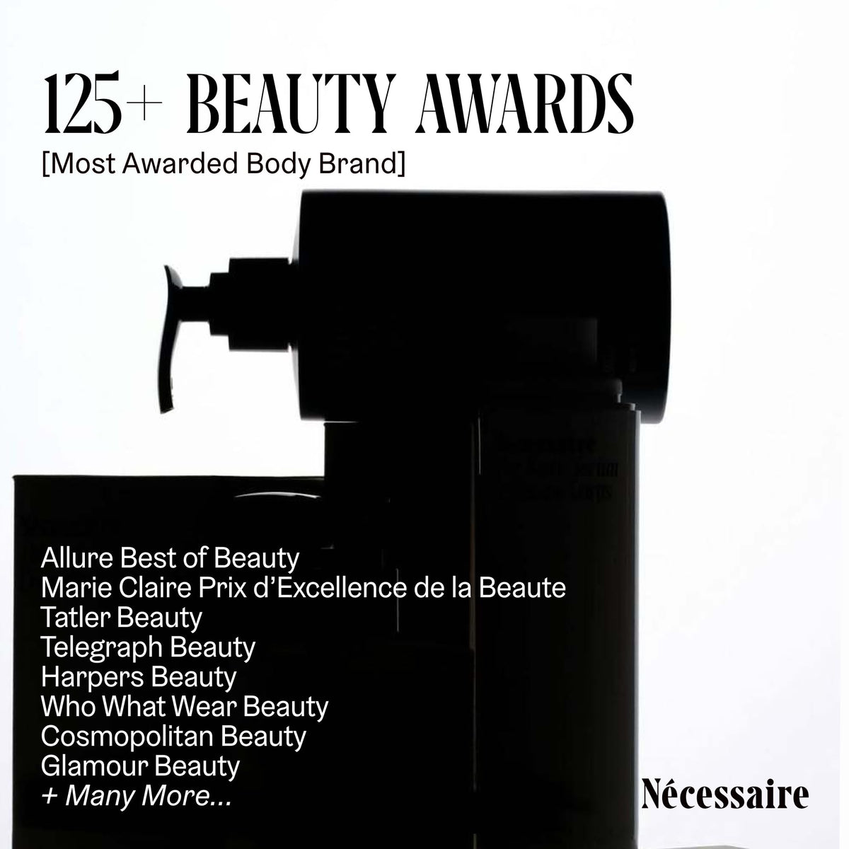 Nécessaire label closeup showing certifications and eczema-accepted advantage