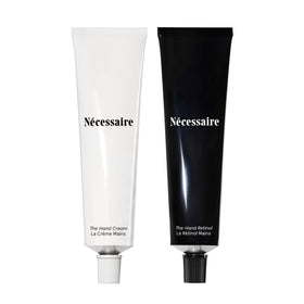 Nécessaire front packaging showing both products and gift set benefit