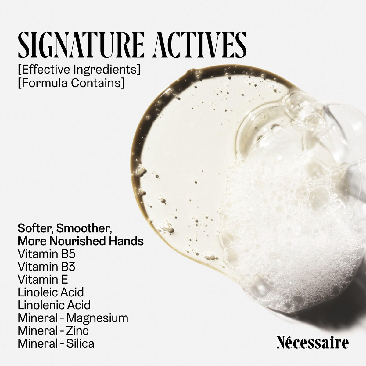 Nécessaire bottle beside hand lotion suggesting paired routine