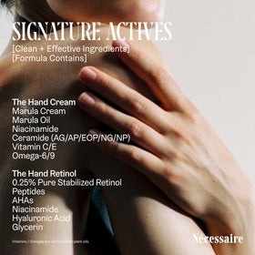 Nécessaire applied to hands in morning routine for lasting moisture