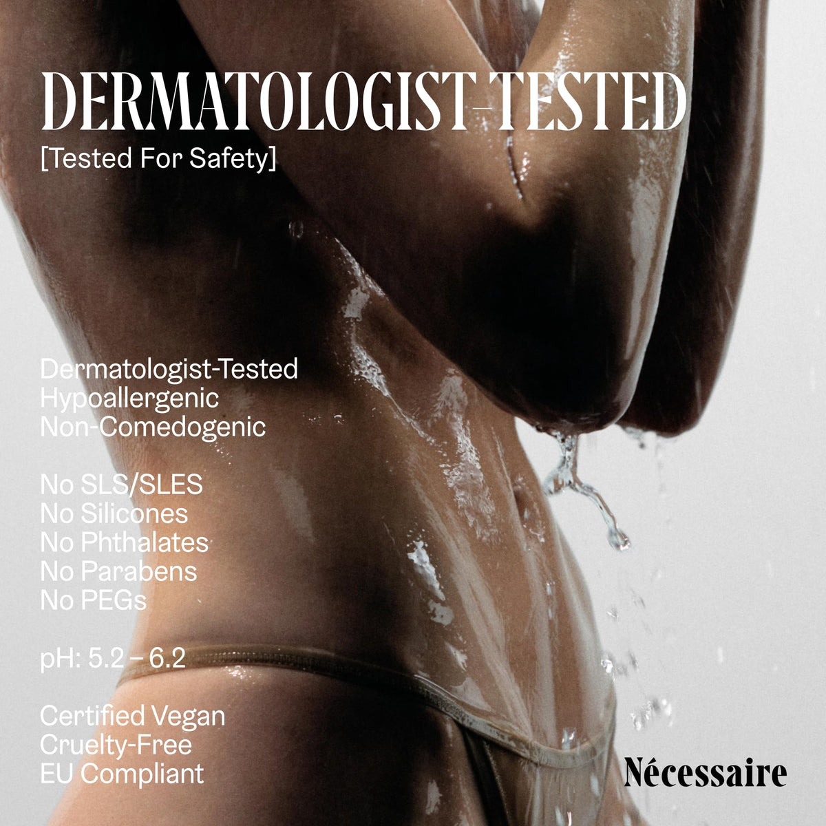 Nécessaire label and ingredients close-up showing fragrance-free formulation