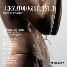 Nécessaire label and ingredients close-up showing fragrance-free formulation