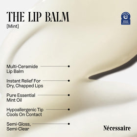 Nécessaire open-tip close-up revealing smooth balm texture and quick glide benefit