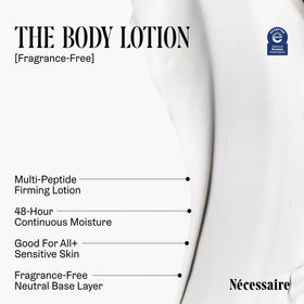 Nécessaire lotion texture close-up highlighting fast-absorbing benefit