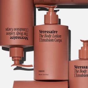 Nécessaire lotion texture close-up revealing light absorbent cream for quick hydration