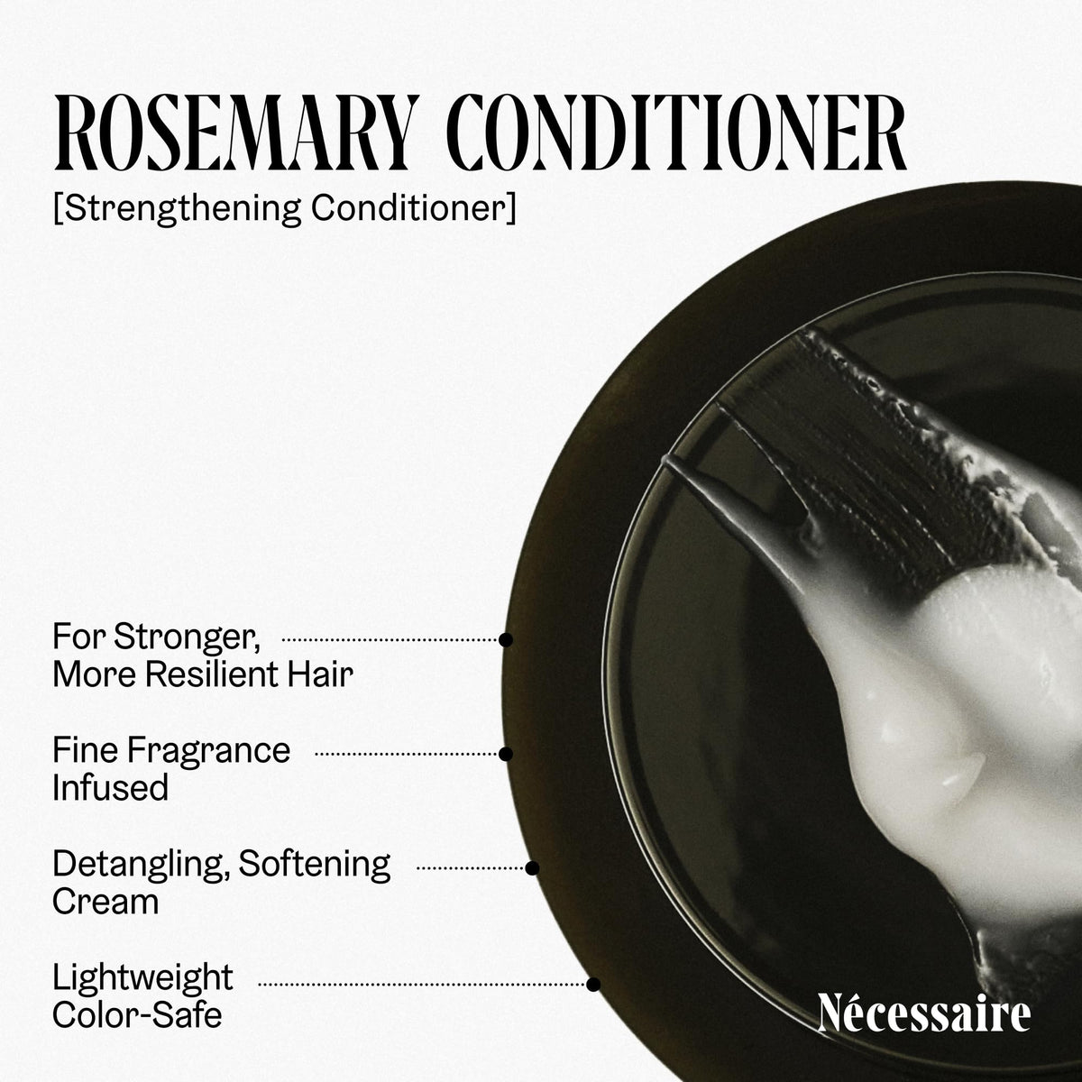 Nécessaire rosemary ingredient display emphasizing botanical strengthening benefit