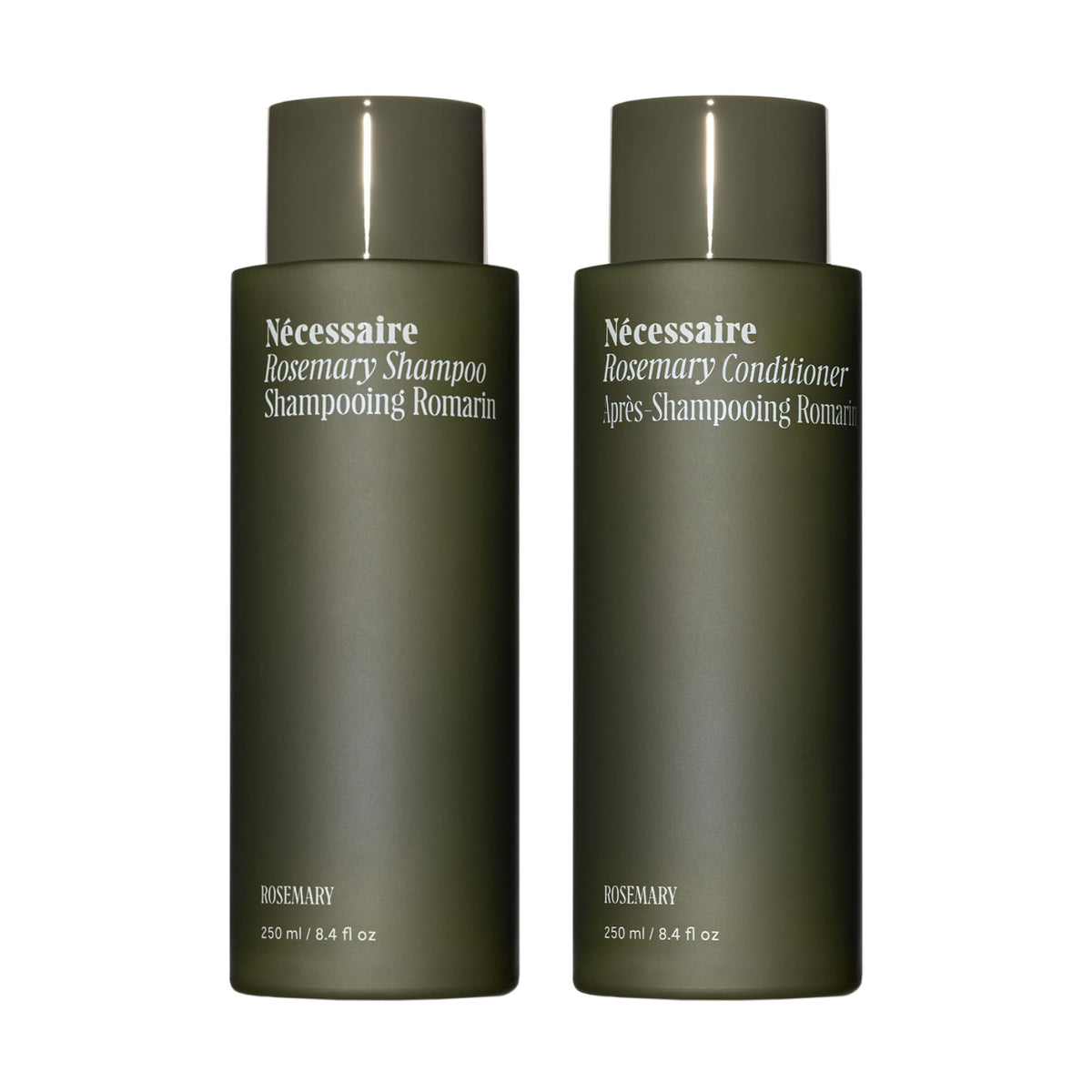 Nécessaire front packaging showing duo and benefits for stronger hair