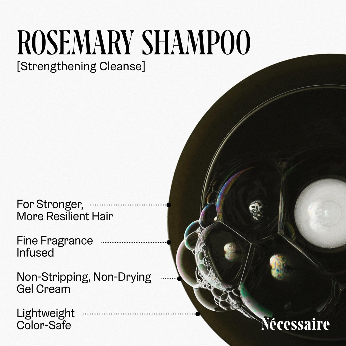 Nécessaire ingredient display with ceramides and proteins for hair resilience