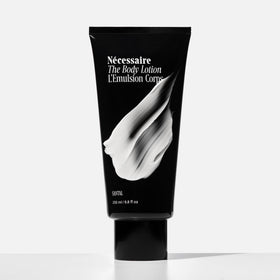 Nécessaire lotion texture swatch showing lightweight absorbent finish