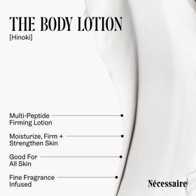 Nécessaire texture swatch on skin showing lightweight, fast-absorbing finish
