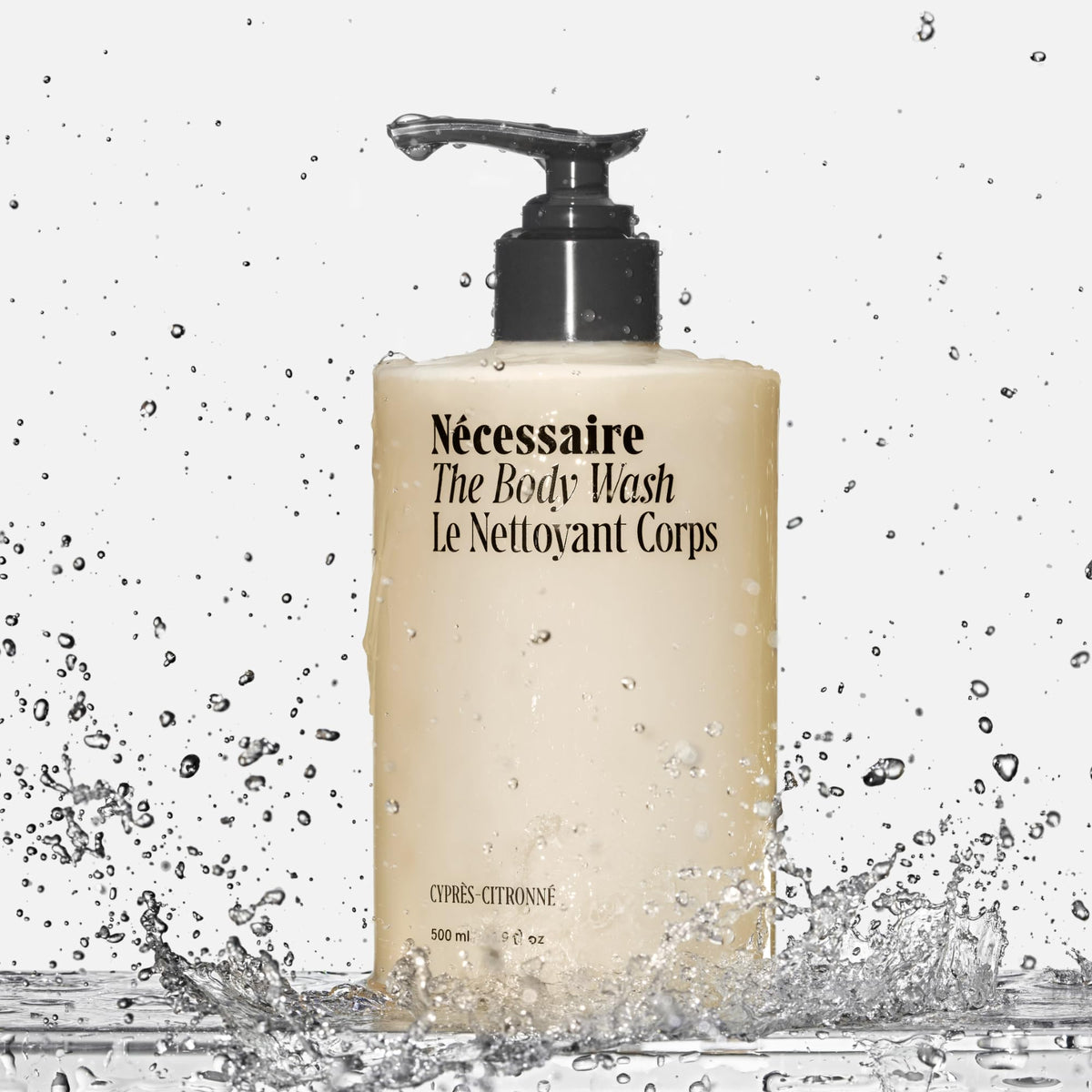 Nécessaire creamy lather on hand demonstrating gentle hydration and foam