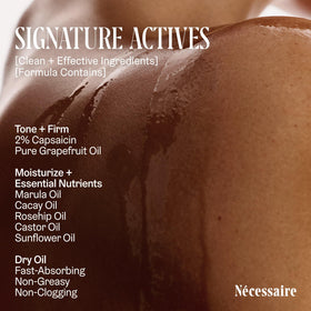Nécessaire product label and ingredient list showing active nutrients benefit