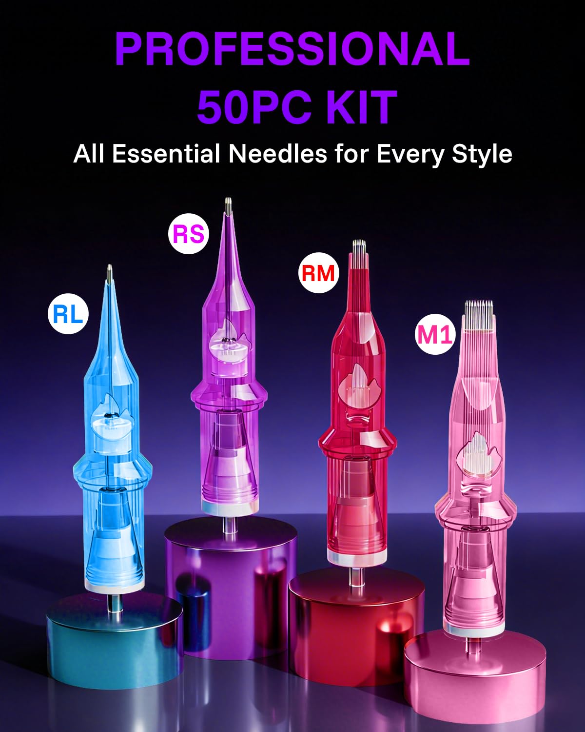 Neebol close-up of precision-ground needle tips for smooth strokes