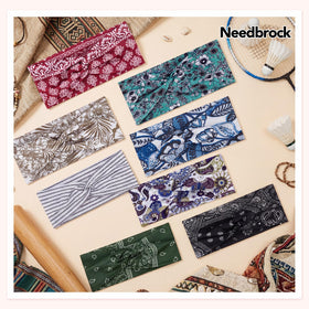 Needbrock headband next to a ruler displaying 9.2 x 3.5 inch dimensions, clarifies size and coverage