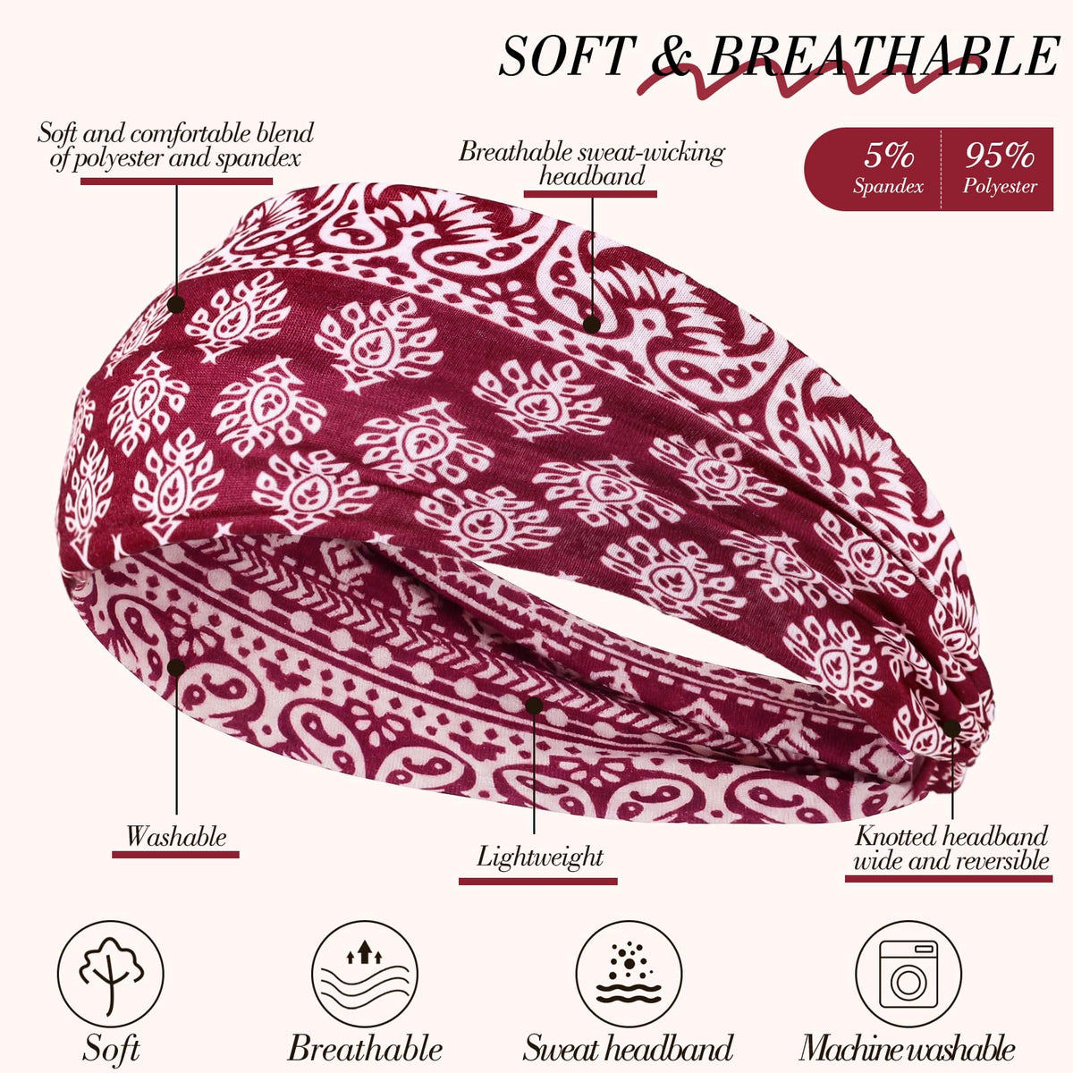 Needbrock headband worn by woman during yoga, showing comfortable coverage and sweat-free focus