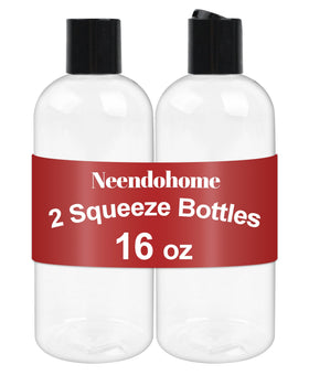 Neendohome clear 16 oz bottles front view showing full set and travel-ready benefit