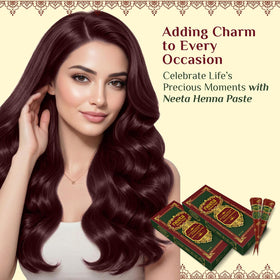 Neeta applying henna paste to roots for easy at-home touch-ups