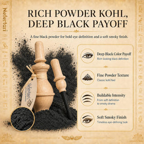 Nefertari powder texture close-up highlighting smooth natural pigments