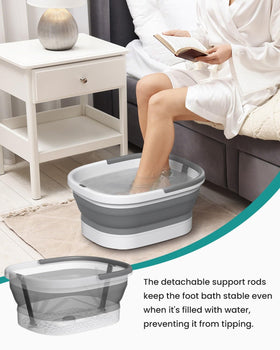 Nekteck basin in use with feet soaking for relaxation benefit