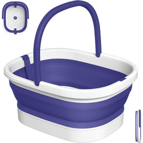 Nekteck front view of collapsed tub showing compact storage benefit