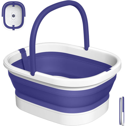 Nekteck front view of collapsed tub showing compact storage benefit