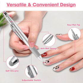 Nelrona pen placing rhinestone on nail demonstrating accurate placement