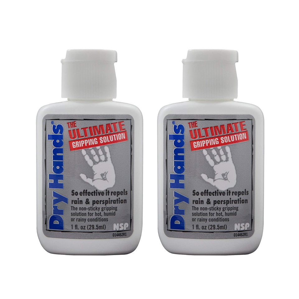 Nelson Dry Hands front view showing two 1oz bottles and improved grip